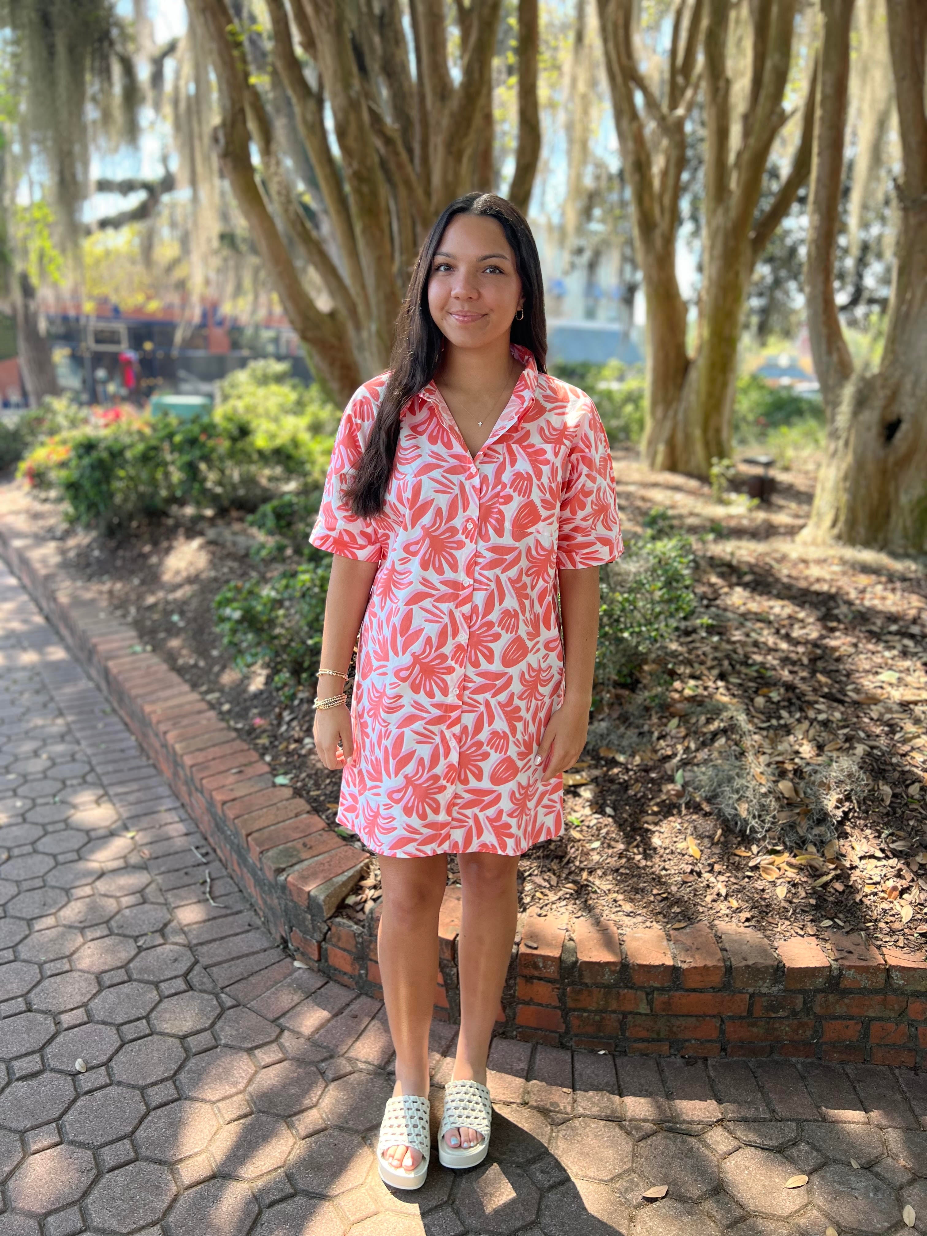 The Dani Dress (Spring It On Coral)
