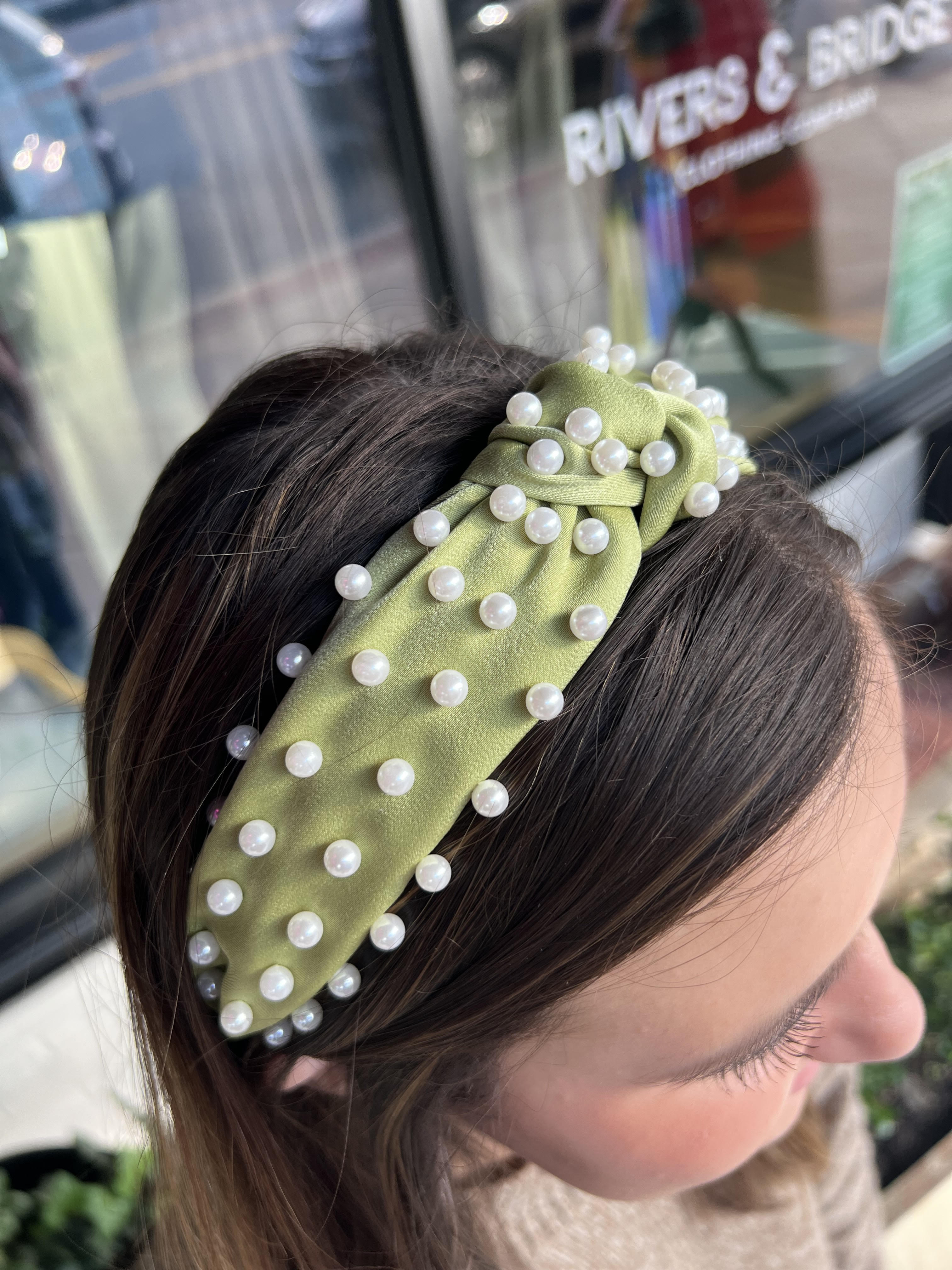 Pearl Headband - Grass Green