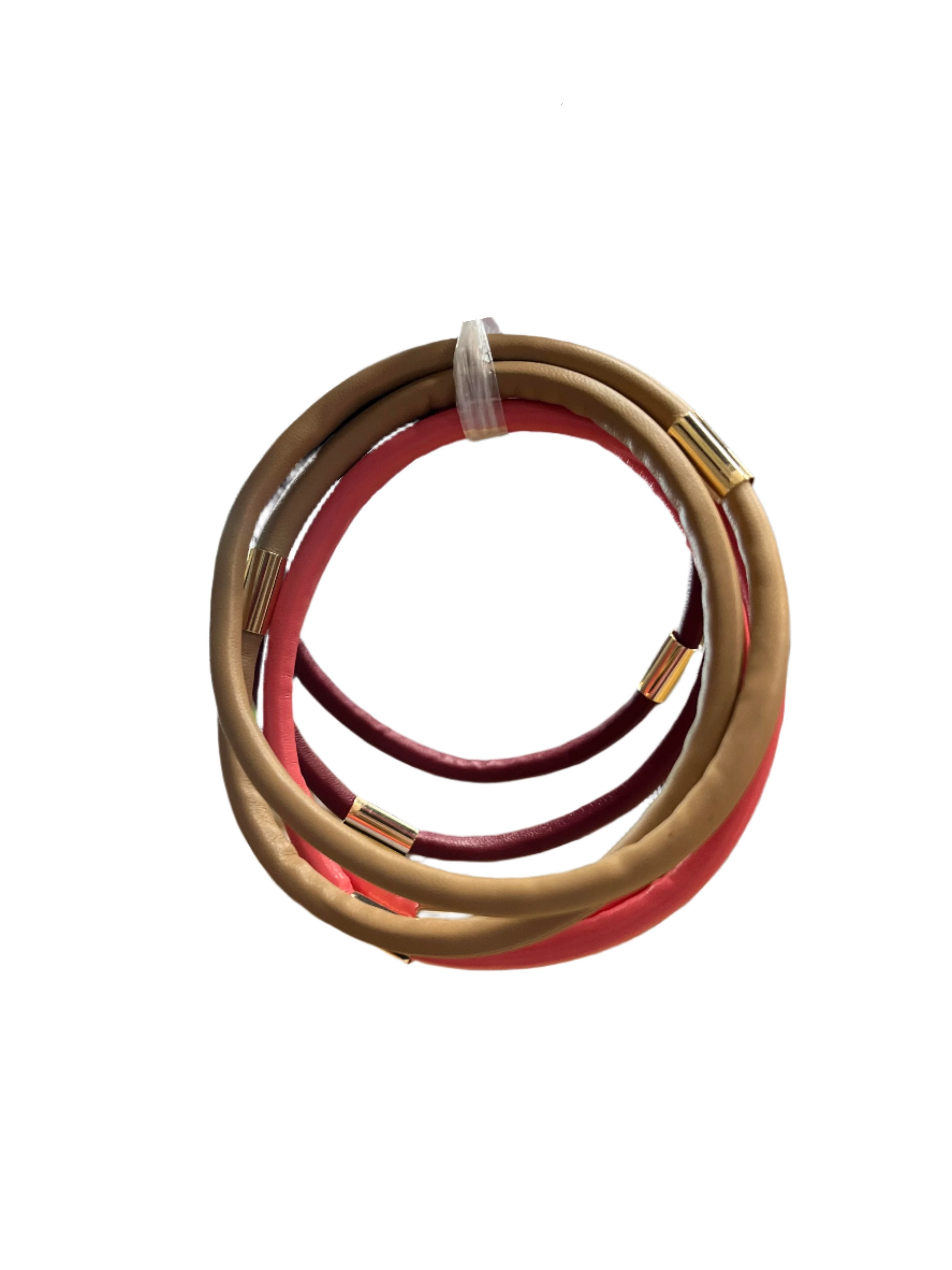 Leather & Jelly Bracelet Set (Red)