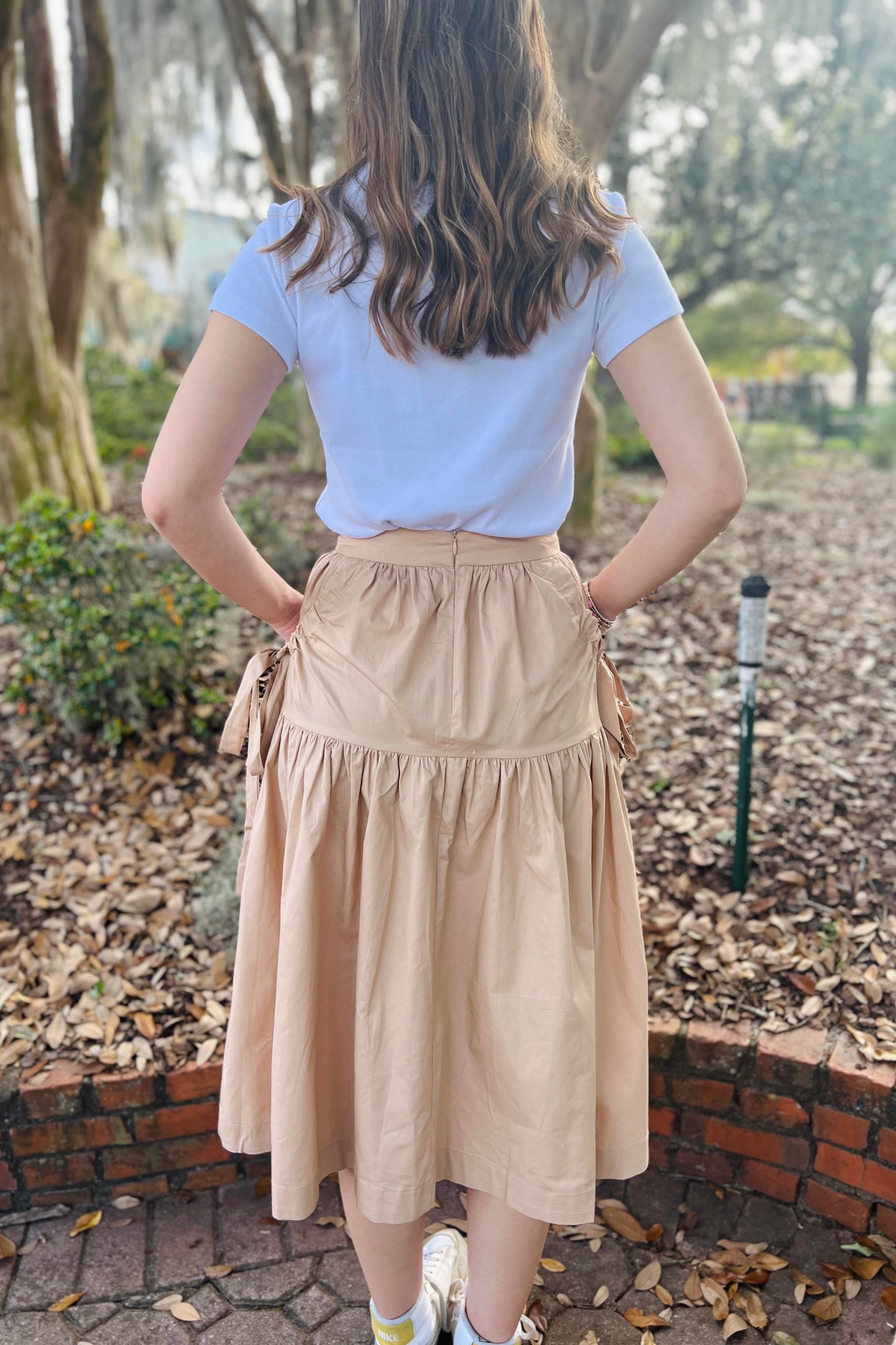 En Saison - The Sandrine Midi Skirt (Sand) FINAL SALE