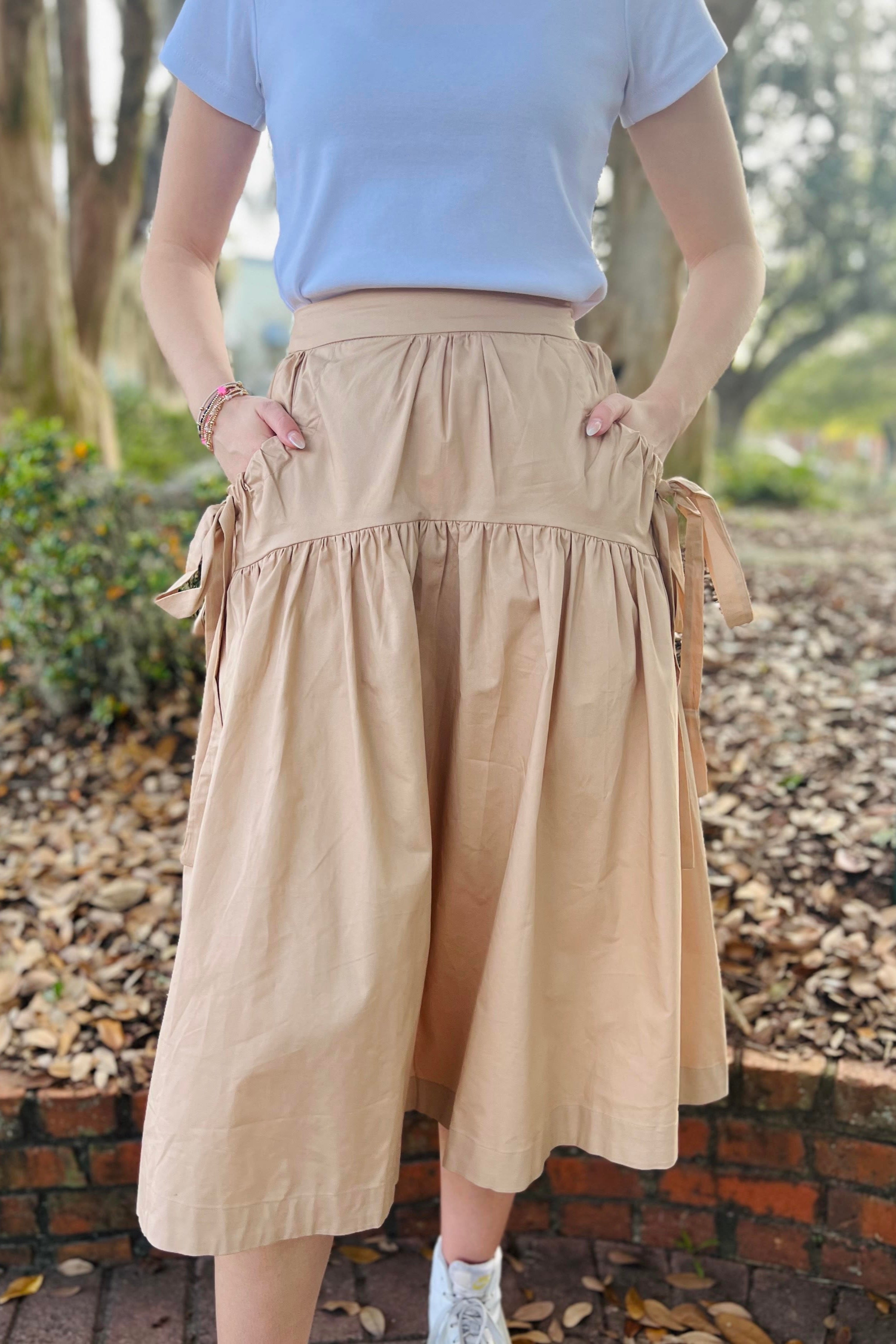 En Saison - The Sandrine Midi Skirt (Sand) FINAL SALE