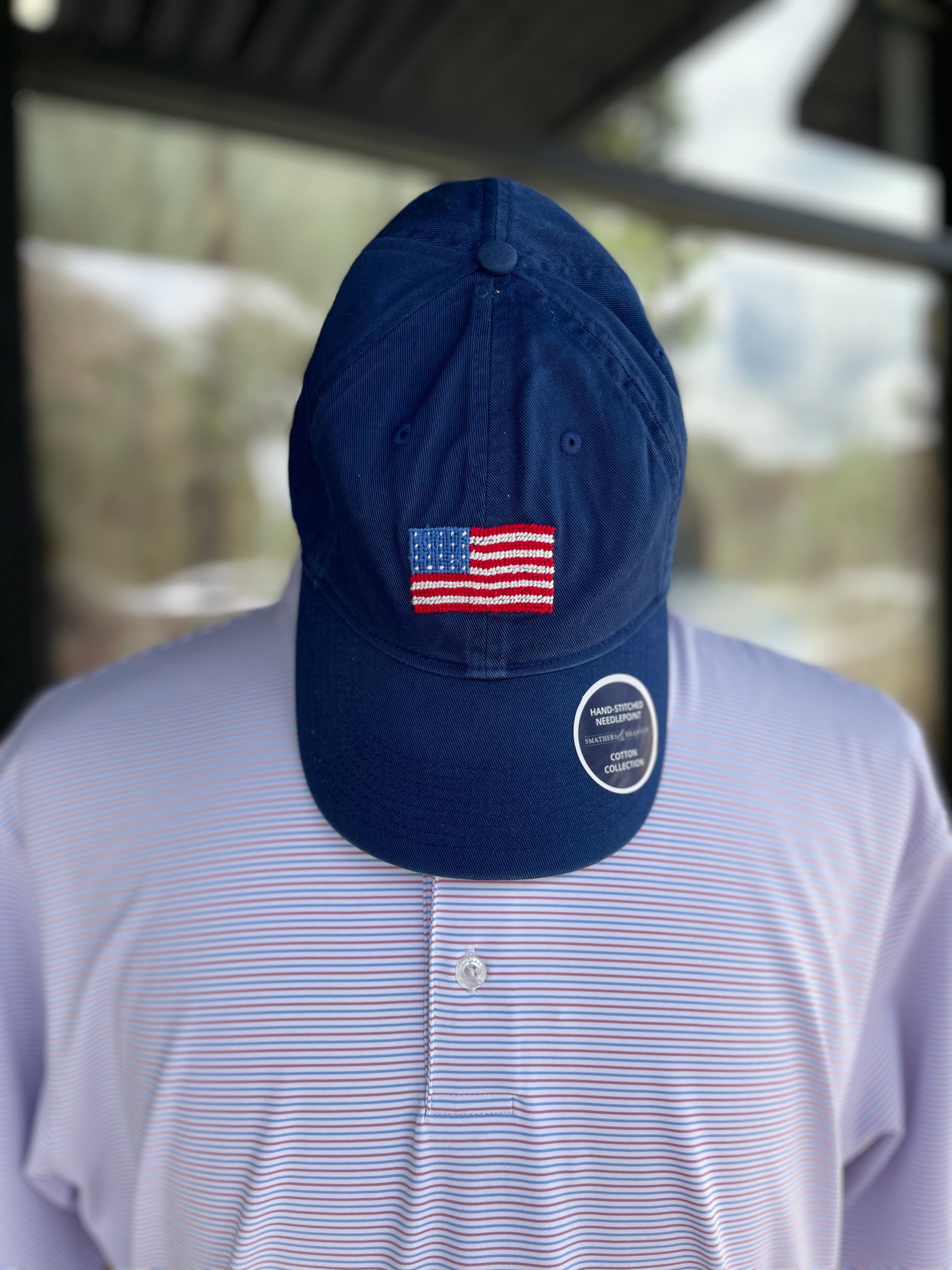 Needlepoint American Flag Hat